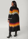 Open Front Chevron Knit Duster