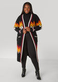 Open Front Chevron Knit Duster