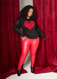 Rose Heart Faux Pearl Sweater