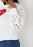 Lips Faux Pearl Sweater