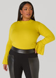 Pleated Bell Sleeve Sweater