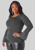 Plus Size Lurex™ Bell Sleeve Sweater