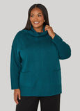 Pocket Front Cowl Neck Sweater