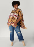 Fringed Plaid Poncho
