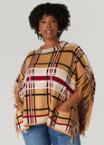 Fringed Plaid Poncho