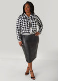 Houndstooth Jacquard Cardigan