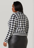 Houndstooth Jacquard Cardigan