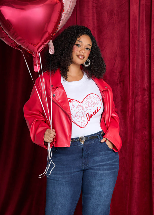 Plus Size Love Tee Graphic Tee Plus Size Heart T Shirt
