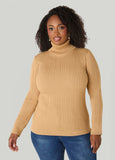 Ribbed Pullover Turtleneck Sweater