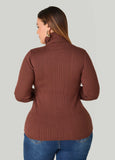 Ribbed Pullover Turtleneck Sweater