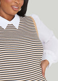 Paneled Striped Sweater