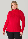 Ribbed Turtleneck Pullover Sweater
