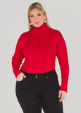 Ribbed Turtleneck Pullover Sweater
