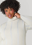 Ribbed Lurex™ Turtleneck Sweater