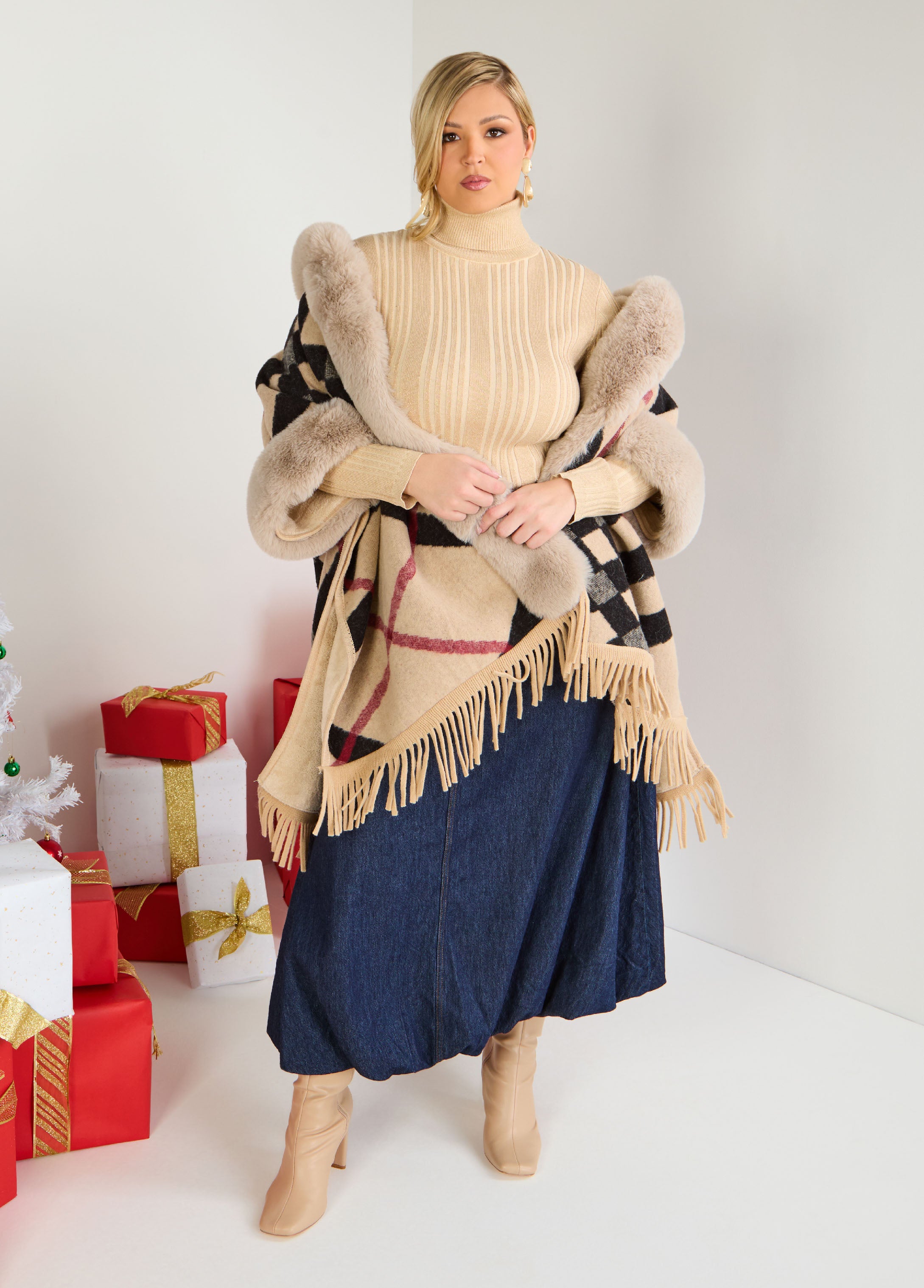 Ribbed Lurex™ Turtleneck Sweater