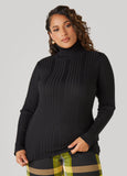 Classic Plus Size Fitted Ribbed Knit Turtleneck Sweater