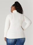 Turtleneck Ribbed Knit Sweater