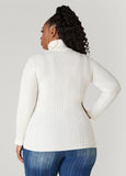 Turtleneck Ribbed Knit Sweater