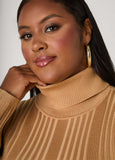 Turtleneck Ribbed Knit Sweater
