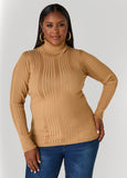 Turtleneck Ribbed Knit Sweater