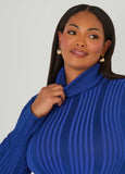 Turtleneck Ribbed Knit Sweater