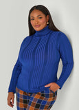 Turtleneck Ribbed Knit Sweater