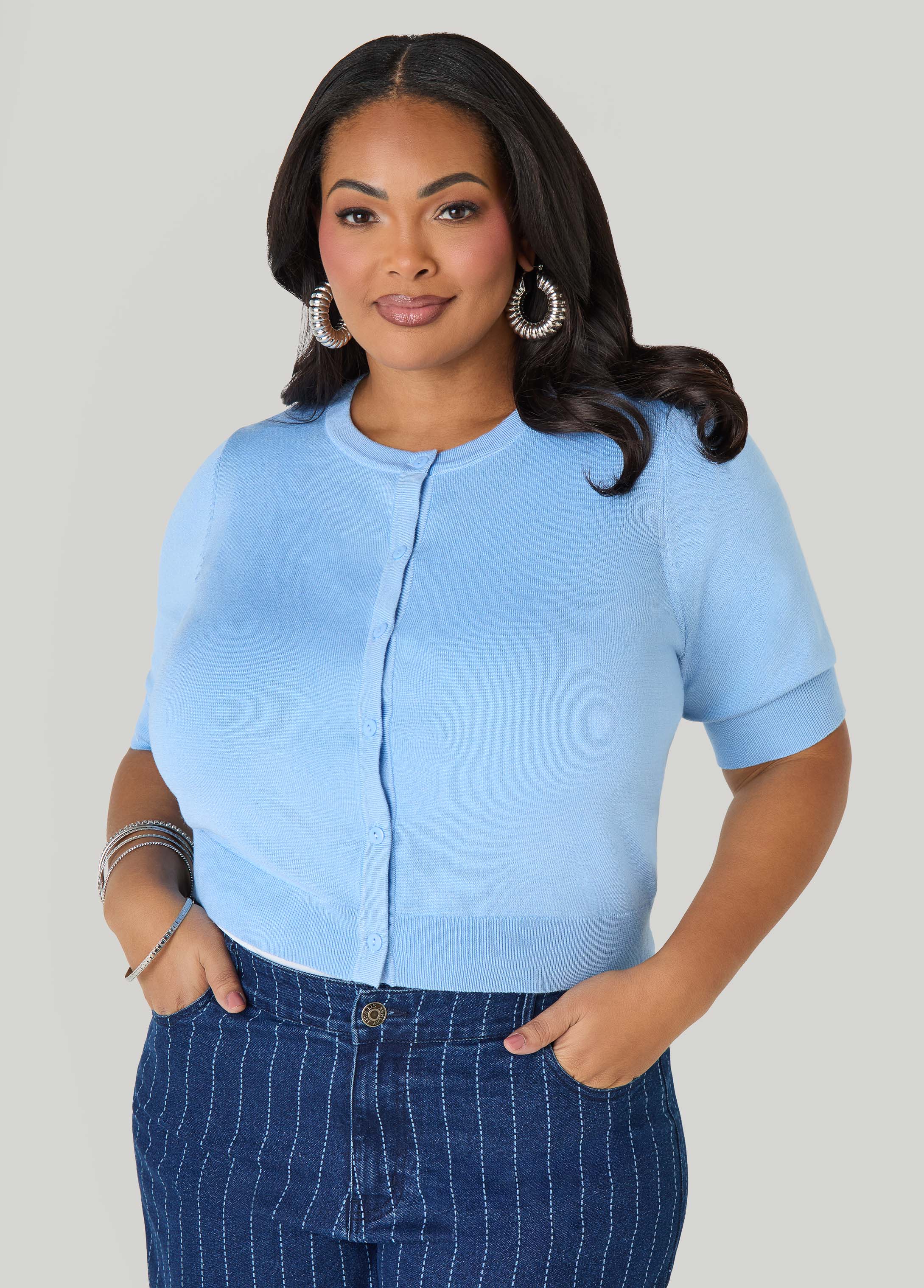 Knitted Cropped Cardigan