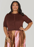 Plus Size cropped knit cardigan crop sweater knitted basic cardi
