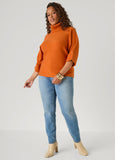 Cuffed Sleeve Turtleneck Sweater