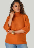 Cuffed Sleeve Turtleneck Sweater