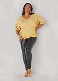 Metallic V Neck Sweater