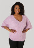 Brushed Marled V Neck Sweater