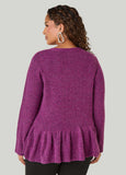 Ribbed Peplum Cardigan