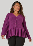 Ribbed Peplum Cardigan
