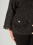 Fringed Lurex™ Boucle Cardigan