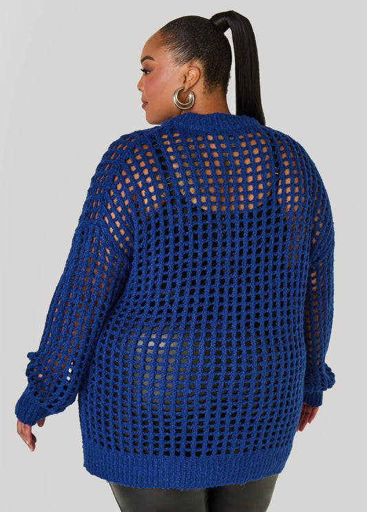 Crewneck Open Knit Sweater