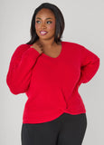 Knotted Cable Knit Trimmed Sweater