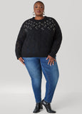 Crystal Pointelle Knit Sweater