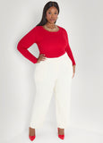 Ribbed Knit Crewneck Sweater