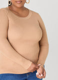 Ribbed Knit Crewneck Sweater