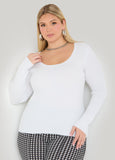 Ribbed Scoop Neck Sweater