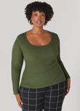 Plus Size Ribbed Scoop Neck Sweater