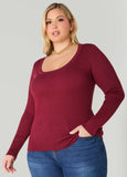 Ribbed Scoop Neck Sweater