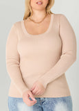 Ribbed Scoop Neck Sweater