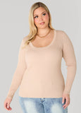 Ribbed Scoop Neck Sweater