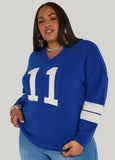 Plus Size 11 Jacquard Varsity Sweater