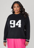 Plus Size Varsity Pullover Sweater