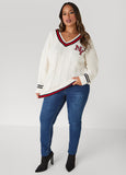 V Neck Varsity Sweater