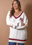 V Neck Varsity Sweater