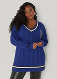 V Neck Varsity Sweater